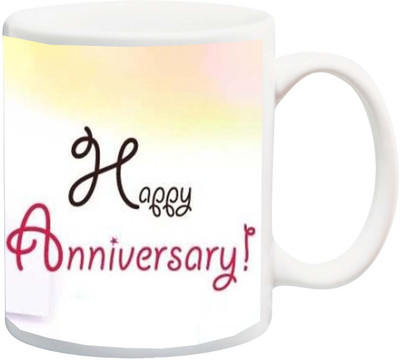 

ME&YOU Gift for Husband/Wife/Mom/Dad/Couples/Lover;Happy anniversary printed Ceramic Mug(325 ml), Multicolor