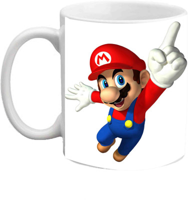 

Raj Laxmi Mario Lovely White Ceramic Mug(350 ml)