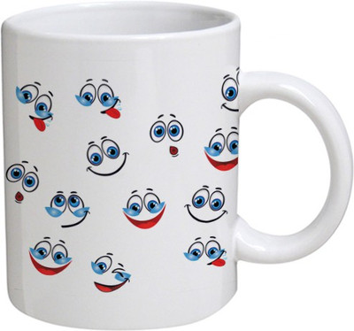 

Disginer Cases Blue Eyes - MyBestow White Plain Coffee Ceramic Ceramic Mug(320 ml), Multicolor