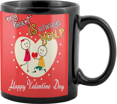 

SKY TRENDS Valentine Gifts For Special Girlfriend,Boyfriend,Wife,Husband,design 05 Ceramic Mug(325 ml), Black