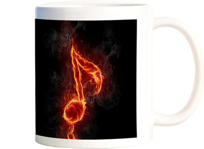 

Rangeele Inkers Music Notes Is On Fire Ceramic Mug(300 ml), Multicolor