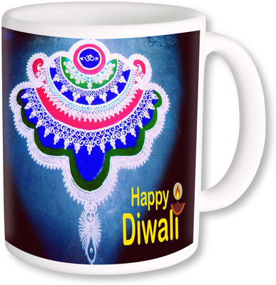

PhotogiftsIndia Rangoli With Happy Diwali Coffee Ceramic Mug(325 ml), Multicolor