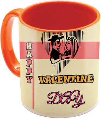 

SKY TRENDS Valentine Gift for Girlfriend Love Printed I Love U Forever Perfect for Her Him Wife Fiance Anniversary And Birthday STGD089 Ceramic Mug(325 ml), Orange