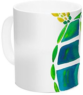 

Kess InHouse InHouse Catherine Holcombe Turtle Love Green Teal Ceramic Coffee, 11 oz, Multicolor Ceramic Mug(60 ml)