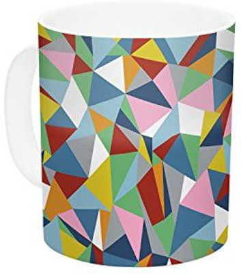 

Kess InHouse InHouse Project M Abstraction Rainbow Abstract Ceramic Coffee, 11 oz, Multicolor Ceramic Mug(60 ml)