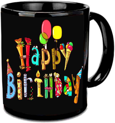 

Raj Laxmi b'day candles balloons black Ceramic Mug(350 ml)