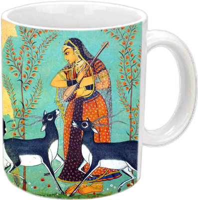 

Raj Laxmi Krishna Daasi MEERA White Ceramic Mug(350 ml)