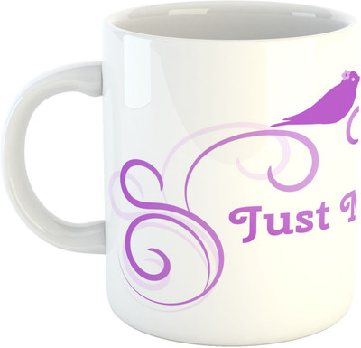 

Deeher Gifts Just Married design1 Ceramic Mug(330 ml), Multicolor