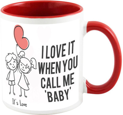 

AllUPrints Love With A Kiss Red Ceramic Mug(325 ml)