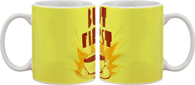 

Artifa But First Coffee Design Porcelain, Ceramic Mug(350 ml), Multicolor