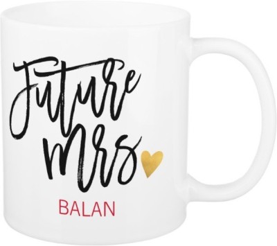 

Exoctic Silver Future Mrs.Balan Ceramic Mug(325 ml), Black;red