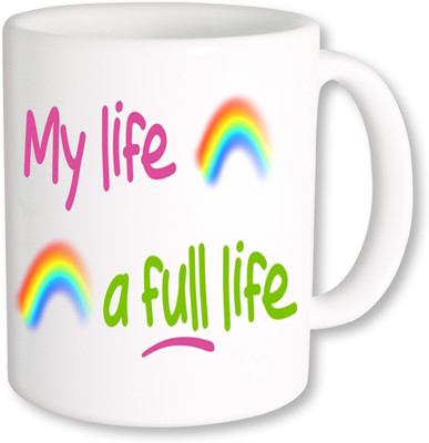 

A Plus My Life a Full Life.jpg Ceramic Mug(250 ml), Multicolor