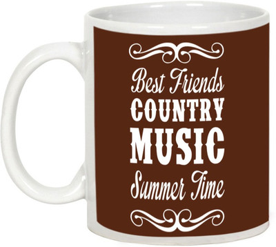 

AllUPrints Friendship Day Gifts - Best Friends Country Music Ceramic Mug(325 ml), White