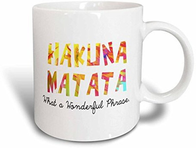 

3dRose Hakuna Matata. What a Wonderful Phrase. - Ceramic, 11-Ounce (mug_193344_1) Ceramic Mug(60 ml), Multicolor