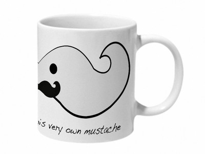 

Mooch Wale Mr Mustache Has His Very Own Mustache Ceramic Mug(325 ml), Multicolor