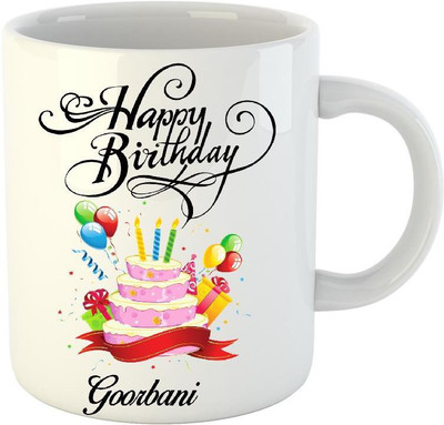 

HuppmeGift Happy Birthday Goorbani White (350 ml) Ceramic Mug(350 ml)