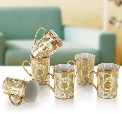 

Buono Casa GH CM 06 Porcelain Mug(180 ml, Pack of 6), Green