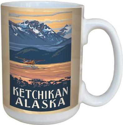 

Tree-Free Greetings Greetings lm43160 Vintage Ketchikan Alaska Seaplane by Paul A. Lanquist Ceramic with Full-Sized Handle, 15-Ounce, Multicolored Ceramic Mug(60 ml), Multicolor
