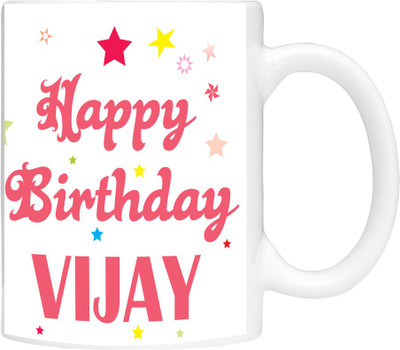 

Simbright vijay birthday Ceramic Mug(350 ml), White