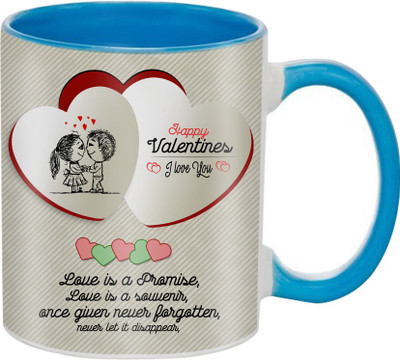 

SKY TRENDS Great Romantic Love Best Gifts For Valentine Day For Girlfriend Boyfriend Fiance Wife Husband, Anniversary,Christmas, Design 006 Ceramic Mug(325 ml), Blue