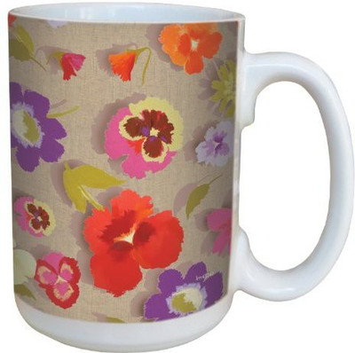

Tree-Free Greetings Greetings lm43741 Secret Garden Floral on Linen by Nel Whatmore Ceramic, 15-Ounce Ceramic Mug(60 ml), Multicolor