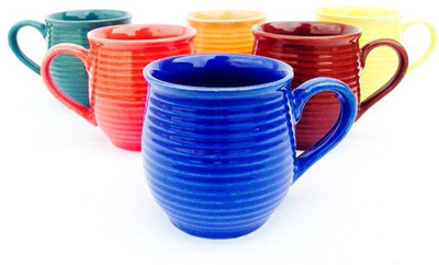

Onlinemaniya ONMCup91 Bone China(Multicolor, Pack of 6)