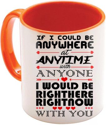 

SKY TRENDS Valentine Gift for Girlfriend Love Printed I Love U Forever Perfect for Her Him Wife Fiance Anniversary And Birthday STGD198 Ceramic Mug(325 ml), Orange