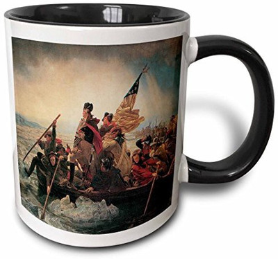 

3dRose Washington Crossing The Delaware By Emanuel Leutze Amrican Art Two Tone Black, 11 oz, Black/White Ceramic Mug(60 ml), Multicolor