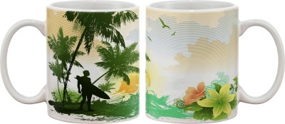 

Artifa Man With Surf Board Porcelain, Ceramic Mug(350 ml), Multicolor