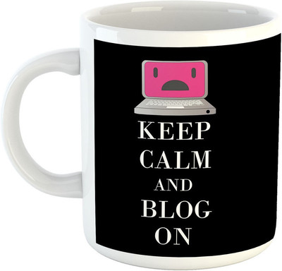 

Deeher Gifts Keep calm and blog on Ceramic Mug(330 ml), Black;white