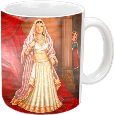

Raj Laxmi Preety Rajasthani Lady White Ceramic Mug(350 ml)