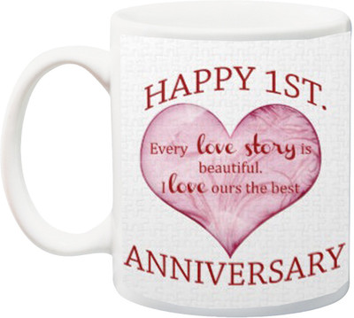 

ME&YOU Gift for Husband/Wife/Lover On Anniversary;Every love story is beautiful Printed Ceramic Mug(325 ml), Multicolor