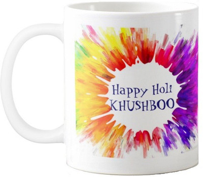 

Exoctic Silver Happy Holi Khushboo Series002 Ceramic Mug(330 ml), Multicolor