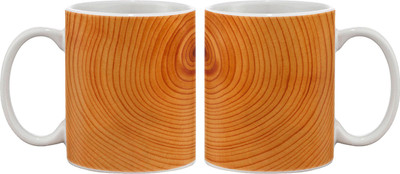 

Artifa Swirling Wooden Texture Porcelain, Ceramic Mug(350 ml), Multicolor