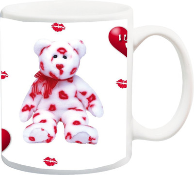 

ME&YOU Gift for Husband/Wife/Girlfriend/Boyfriend/Lover;I Love You Kiss Me printed Ceramic Mug(325 ml), Multicolor