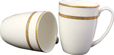 Aspirationz Az-Ds070-2 Pcs Bone China Mug(360 ml, Pack of 2)
