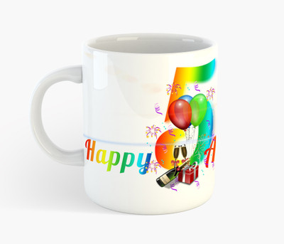 

Deeher Gifts Happy 5th Anniversary Ceramic Mug(350 ml), Multicolor