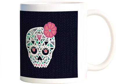 

Rangeele Inkers Vintage Skull Ceramic Mug(300 ml), Multicolor
