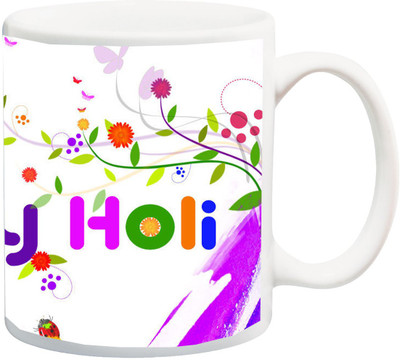 

ME&YOU Gift for Holi;Happy holee hd Printed Ceramic Mug(325 ml), Multicolor
