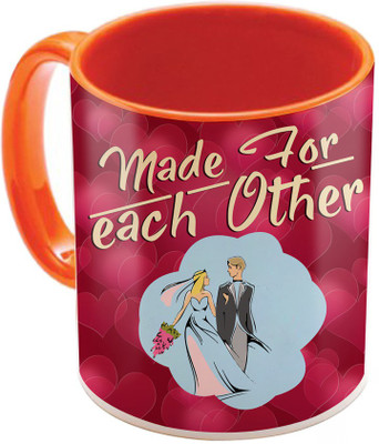 

SKY TRENDS Valentine Gift for Girlfriend Love Printed I Love U Forever Perfect for Her Him Wife Fiance Anniversary And Birthday STGD210 Ceramic Mug(325 ml), Orange