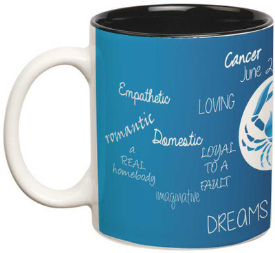 

Prithish Cancer Double Color Ceramic Mug(330 ml), Multicolor