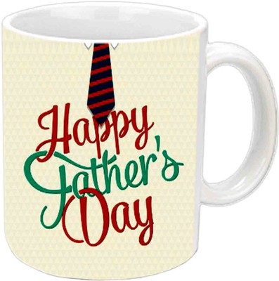 

Raj Laxmi Nice Font Style Fathers Day Wishes White Ceramic Mug(350 ml)
