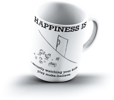 Ucard Happiness Is1260 Bone China, Ceramic, Porcelain Mug(325 ml)