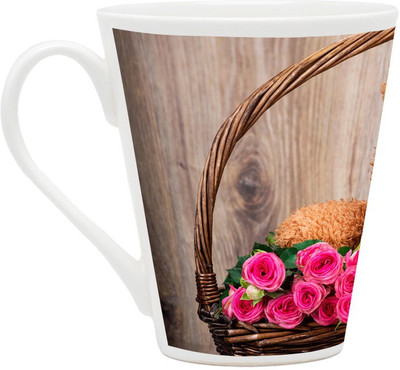 

Homesogood Floral Teddy Combination Ceramic Mug(355 ml)