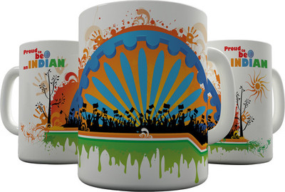 

Shaildha Republic-004 Ceramic Mug(350 ml), Multicolor