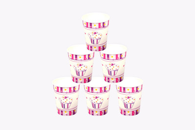 

Funcart Sweet Treat Cupcake Paper Mug(250 ml, Pack of 6), Multicolor