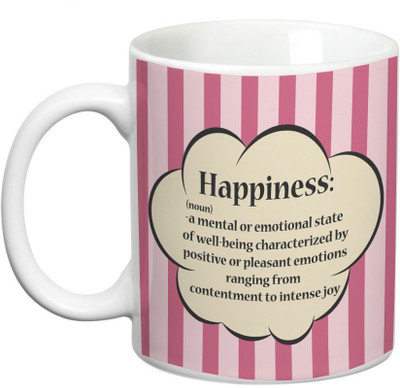 

Prithish Happiness Definition Ceramic Mug(330 ml), Multicolor