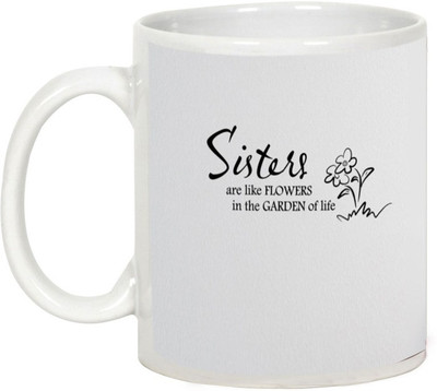

AllUPrints Gift For Rakhi - Giggles, Secrets Sometimes Tears Ceramic Mug(325 ml), White