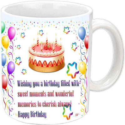 

Raj Laxmi cake stars balloons white mug Ceramic Mug(350 ml)