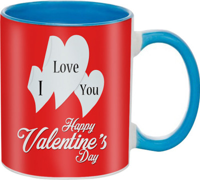 

SKY TRENDS Great Romantic Love Best Gifts For Valentine Day For Girlfriend Boyfriend Fiance Wife Husband, Anniversary,Christmas, Design 061 Ceramic Mug(325 ml), Blue